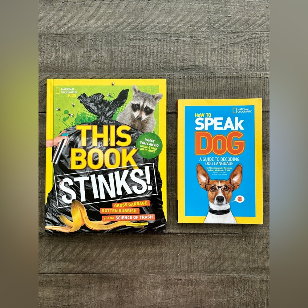 NWT Nat Geo Kids Book Bundle How to Speak Dog & This Book Stinks